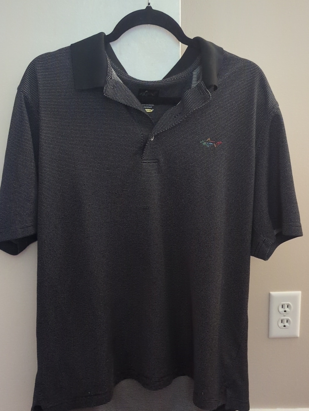Greg Norman Black And White Polo